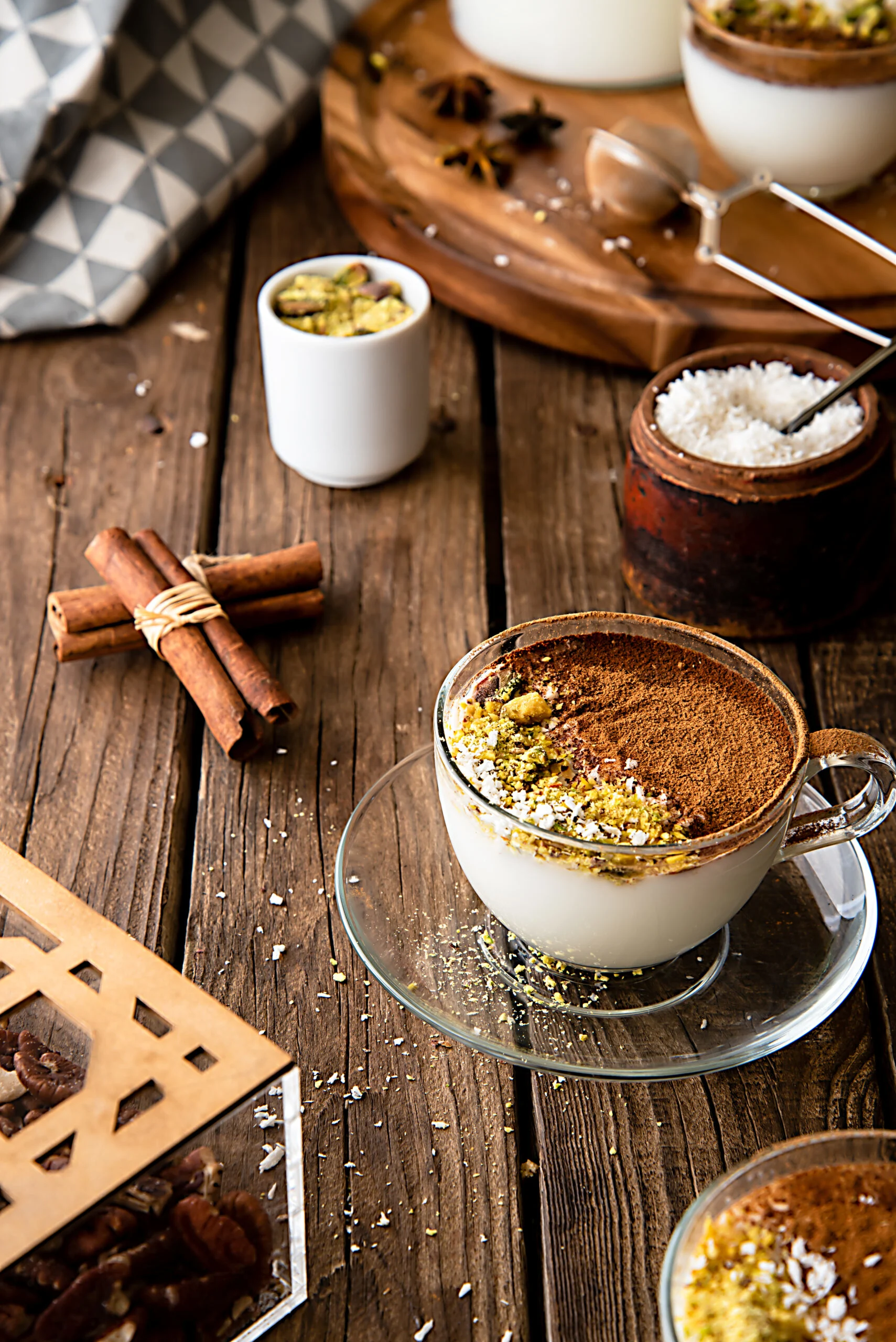 Front,view,for,a,cup,of,sahlab,,arabic,pudding,hot