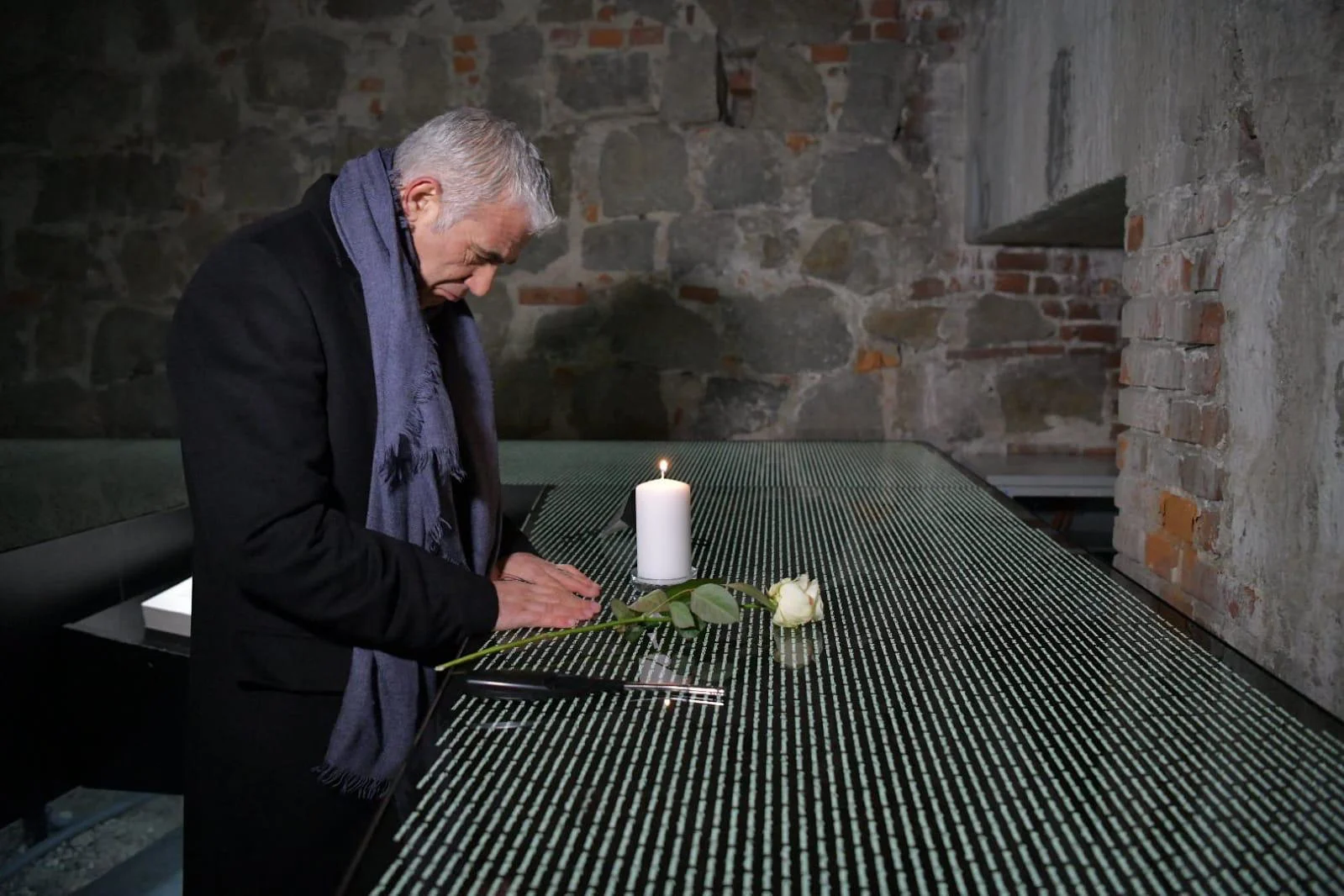 שר החוץ יאיר לפיד במחנה מאוטהאוזן ביחד עם קנצלר אוסטריה