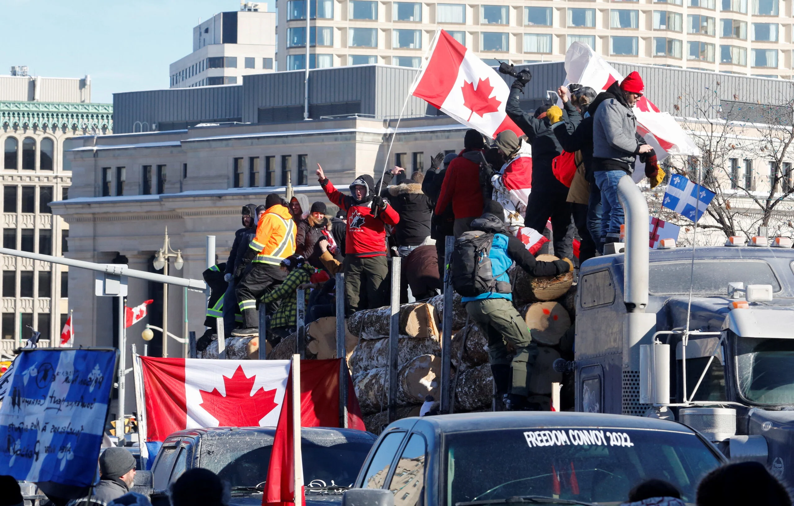 Truckers Take Part In A Convoy And Protest Against Covid 19 Vaccine Mandate In Ottawa