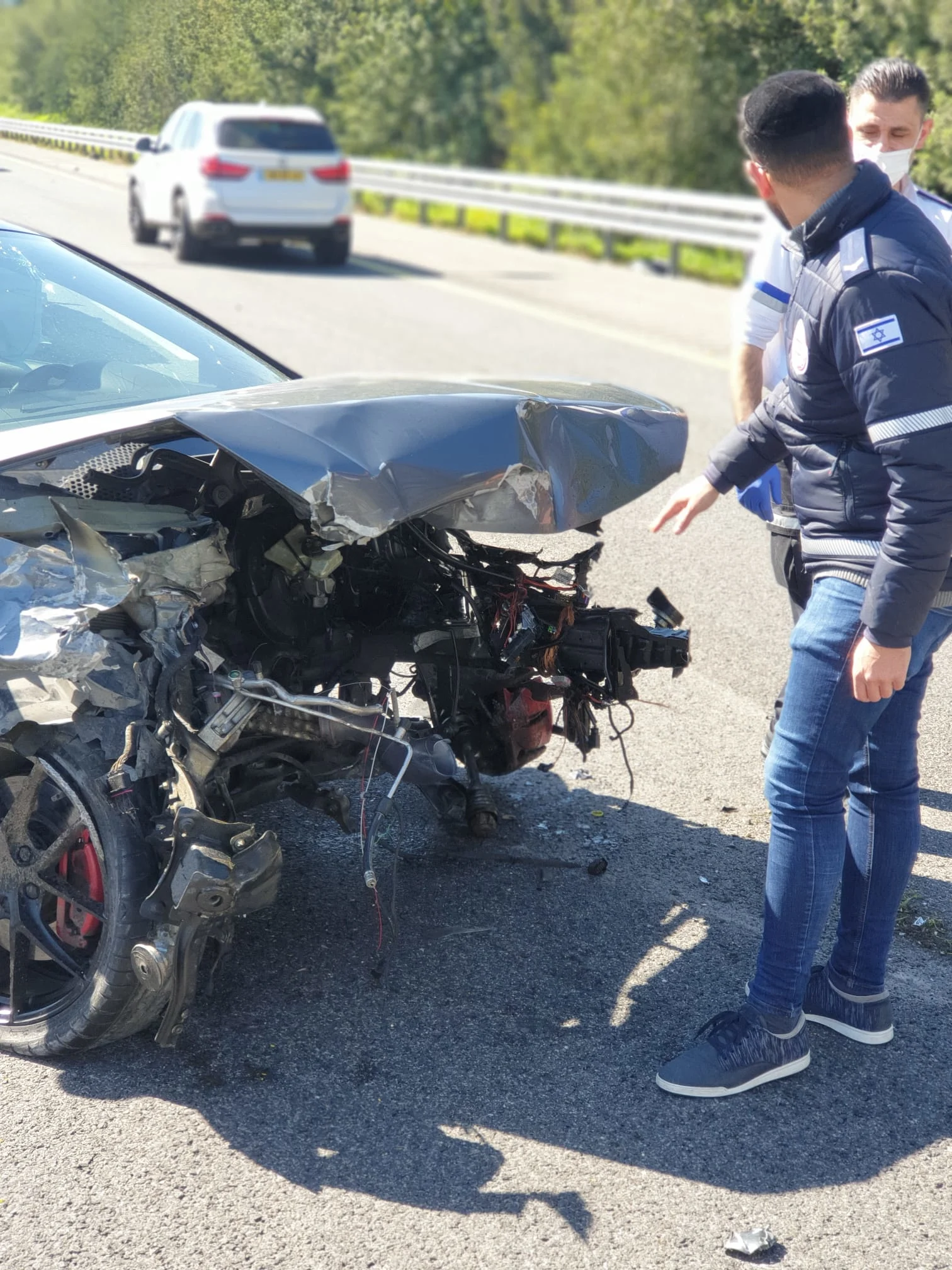 זירת התאונה בכביש 6