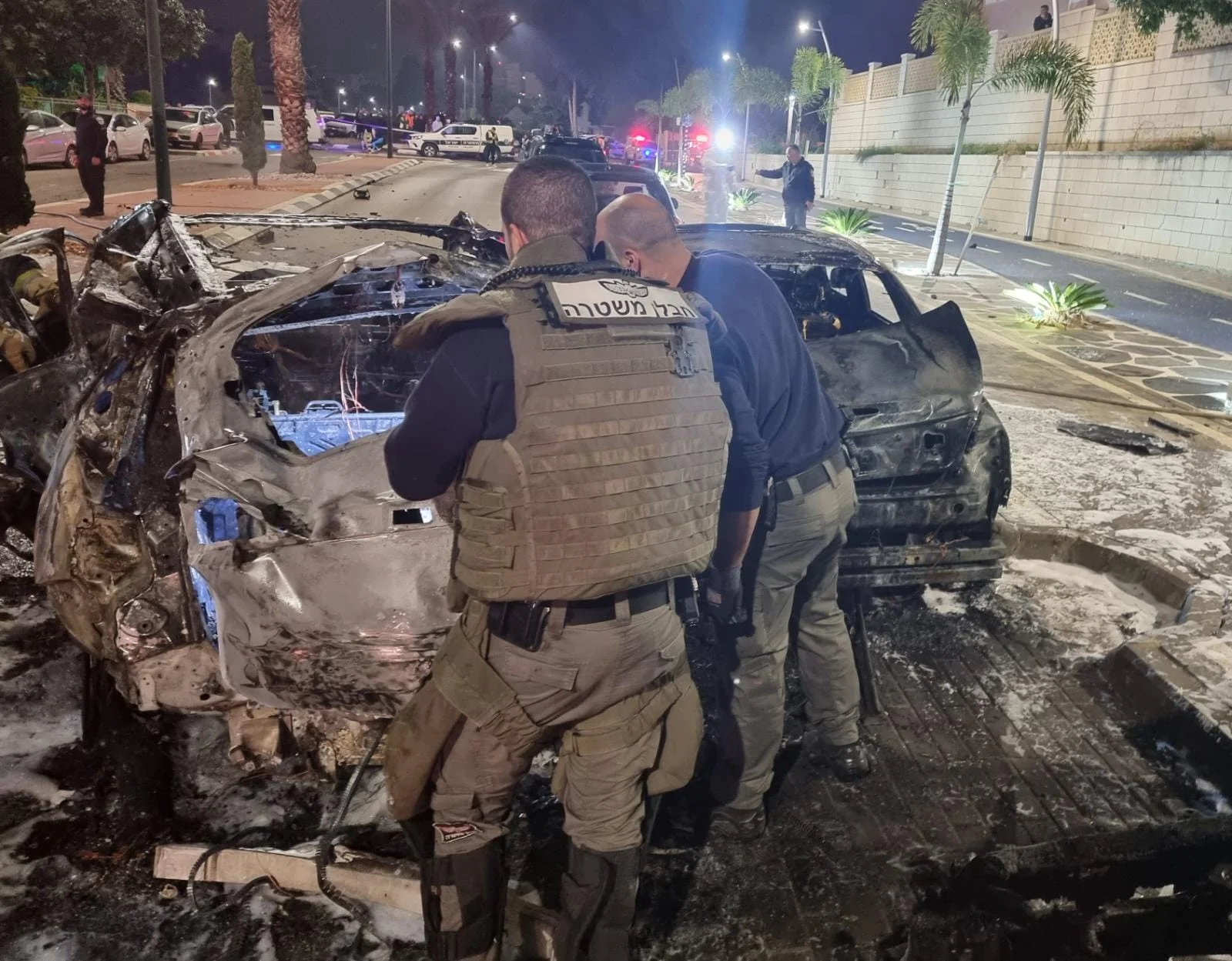 זירת פיצוץ הרכב באשקלון