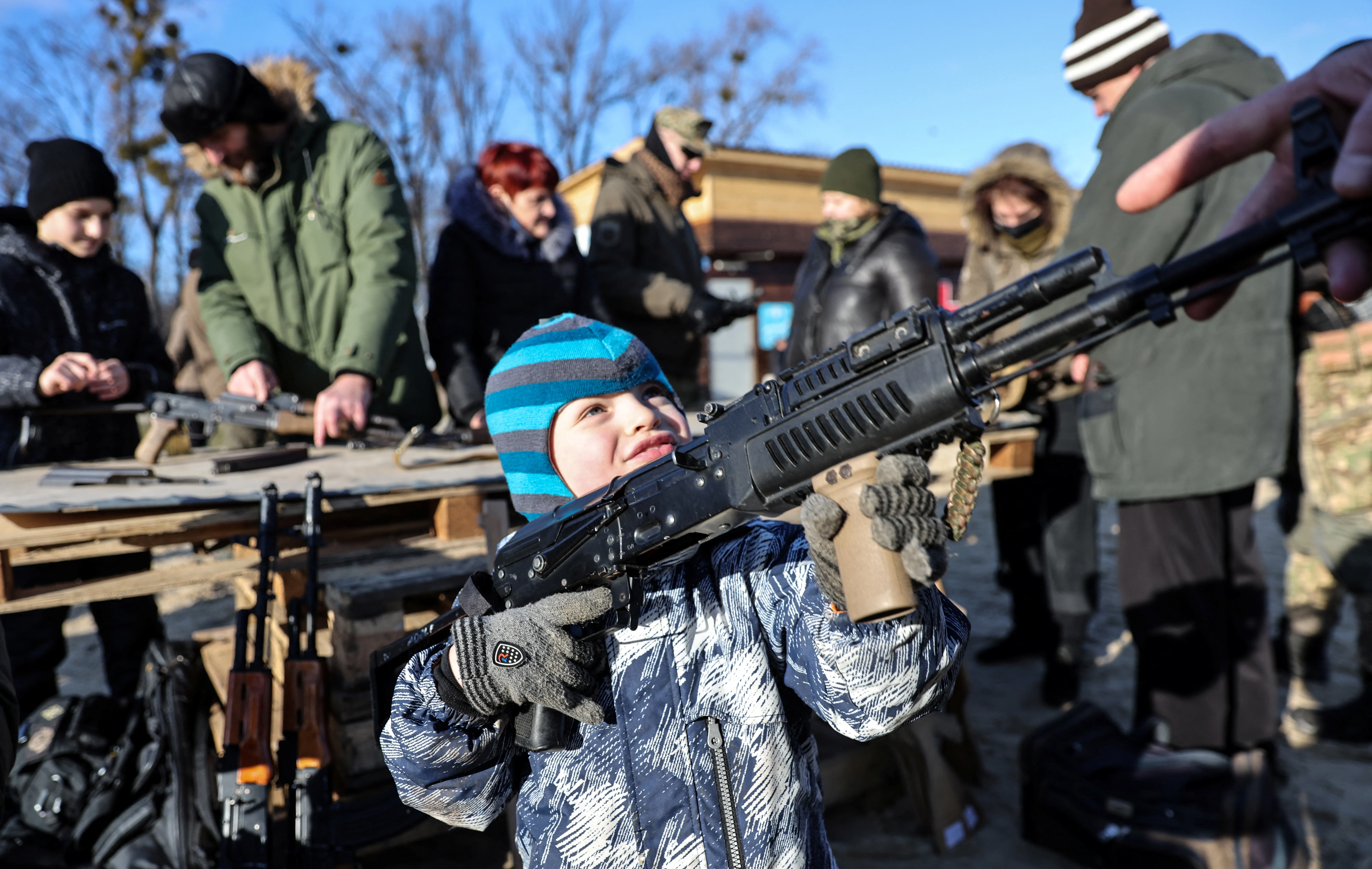 Civilians In Kyiv Attend Military Exercises Amid Russian Invasion Threat