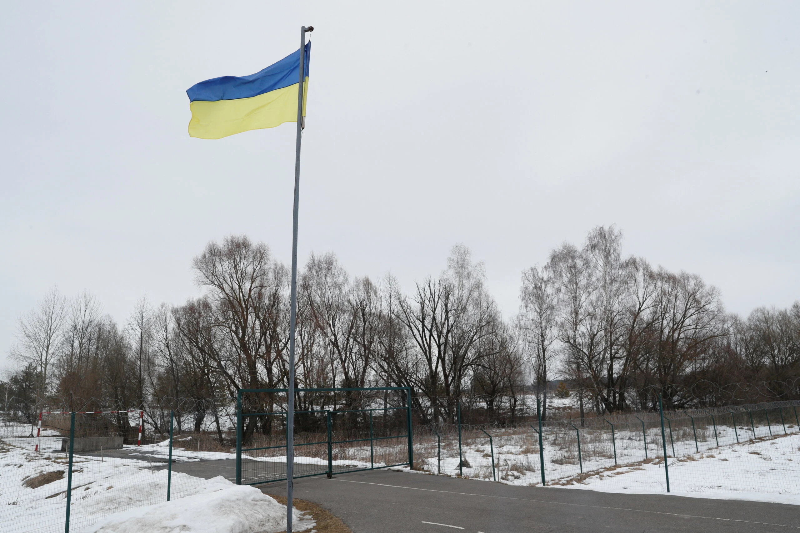 A View Shows The Kliusy Checkpoint On The Border With Russia In Chernihiv Region