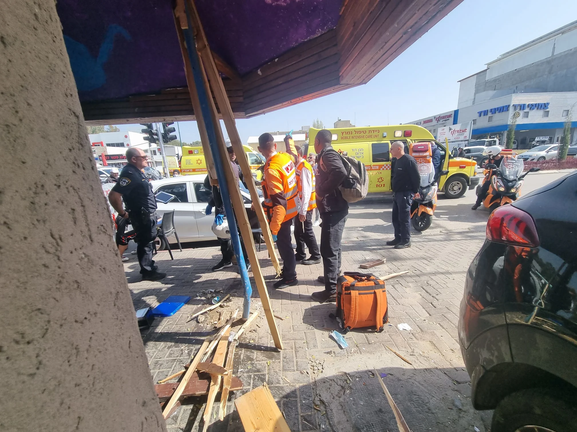 זירת התאונה בנתניה