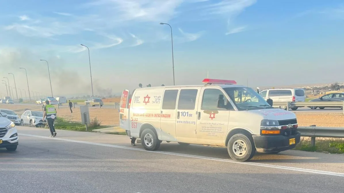 זירת התאונה בכביש 25 דרומית לנבטים