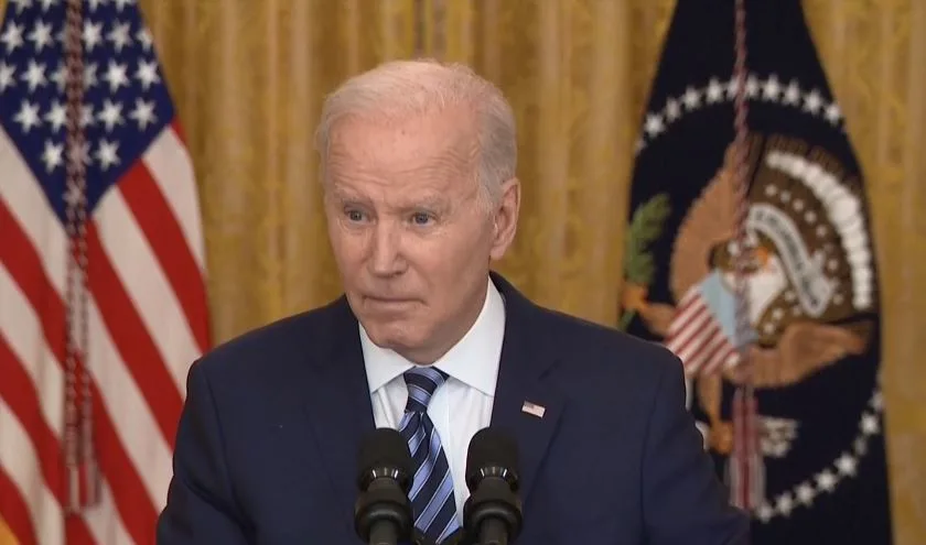 נשיא ארה''ב ג'ו ביידן נואם בעקבות הפלישה הרוסית לאוקראינה