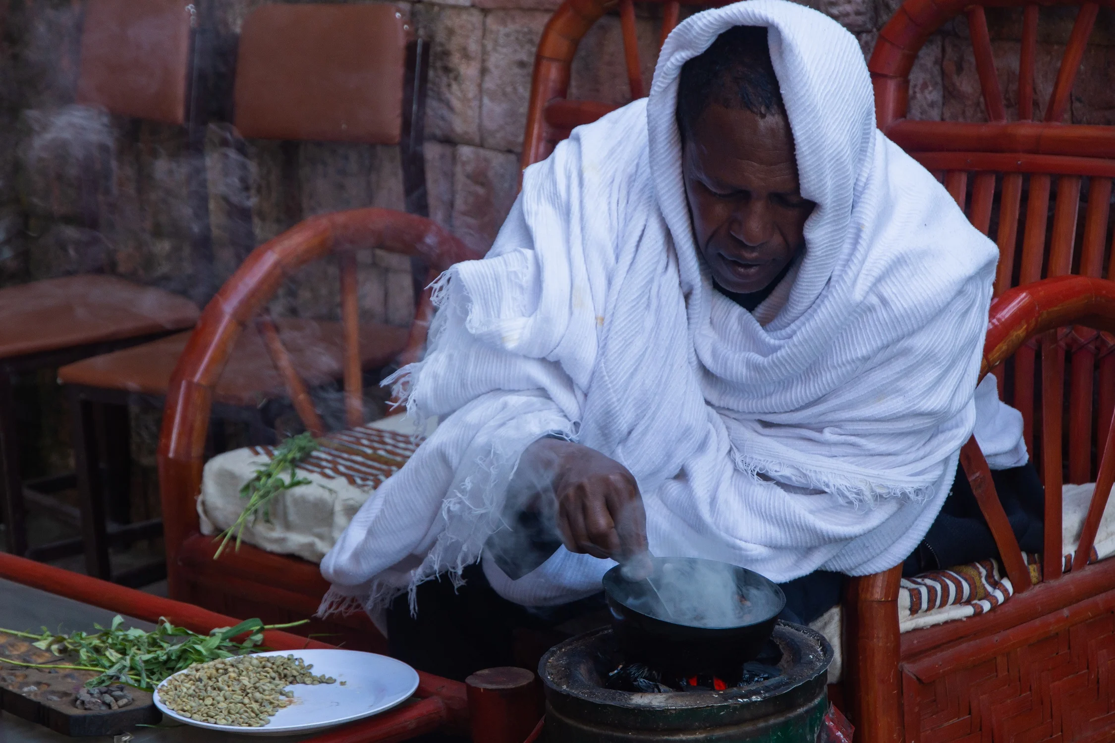 Lalibela,,ethiopia, ,nov,2018:,man,dressed,in,traditional,white