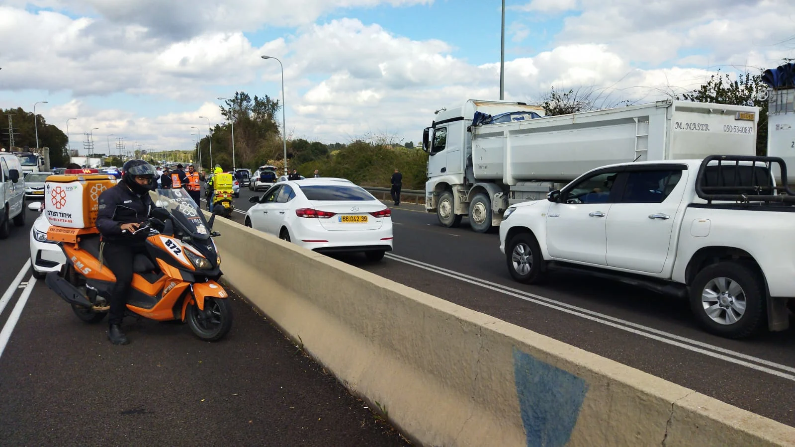 זירת אירוע הירי בכניסה למושב סתריה