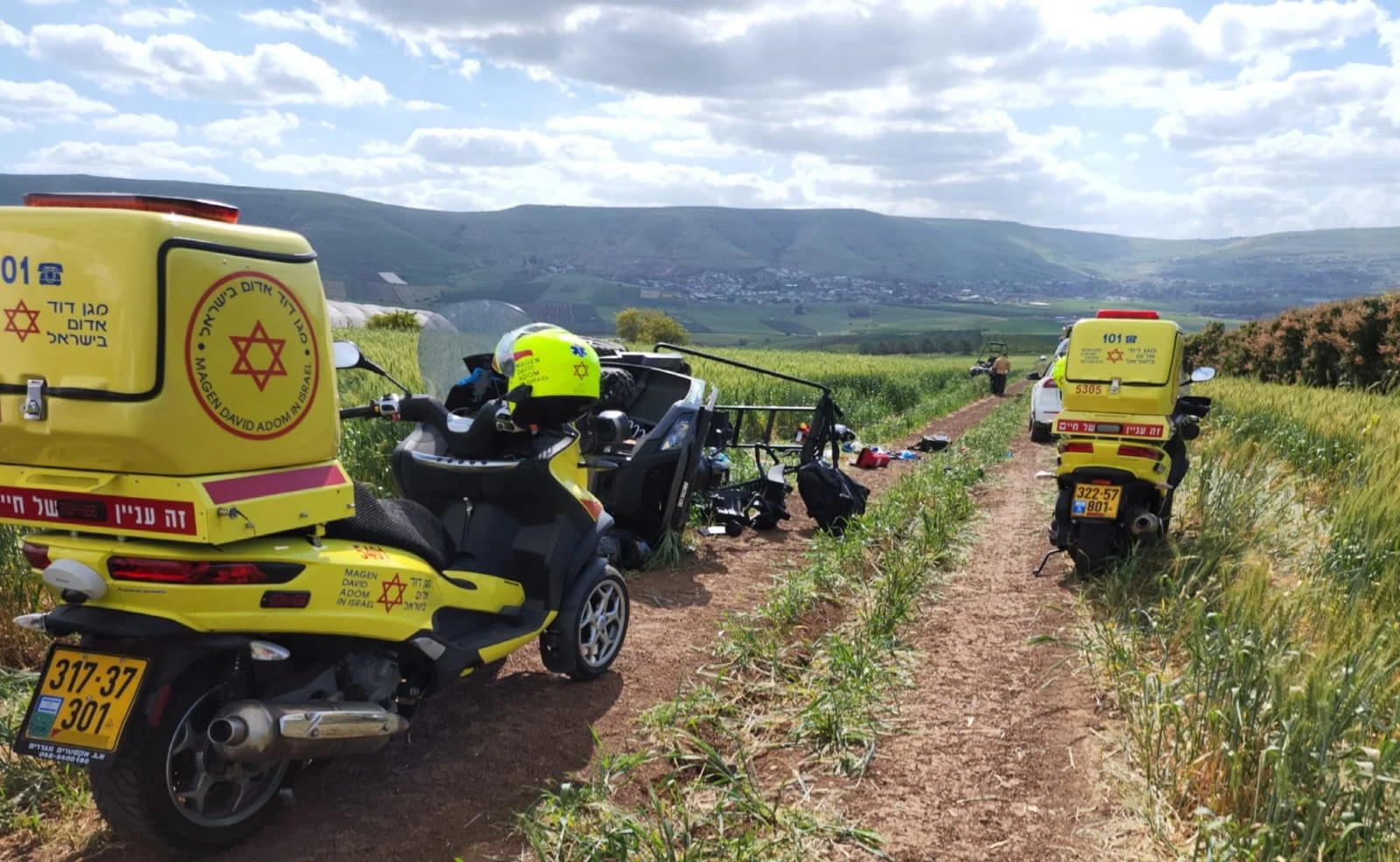 זירת תאונת הטרקטורון בעמק הירדן