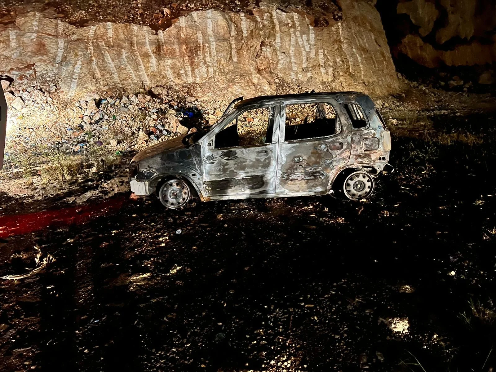 רכב המחבלים שנתפס בידי כוחות הביטחון