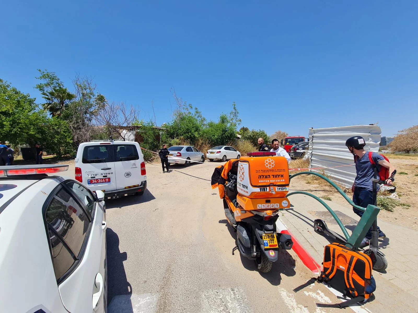 זירת התאונה בה נהרג פעוט בלוד