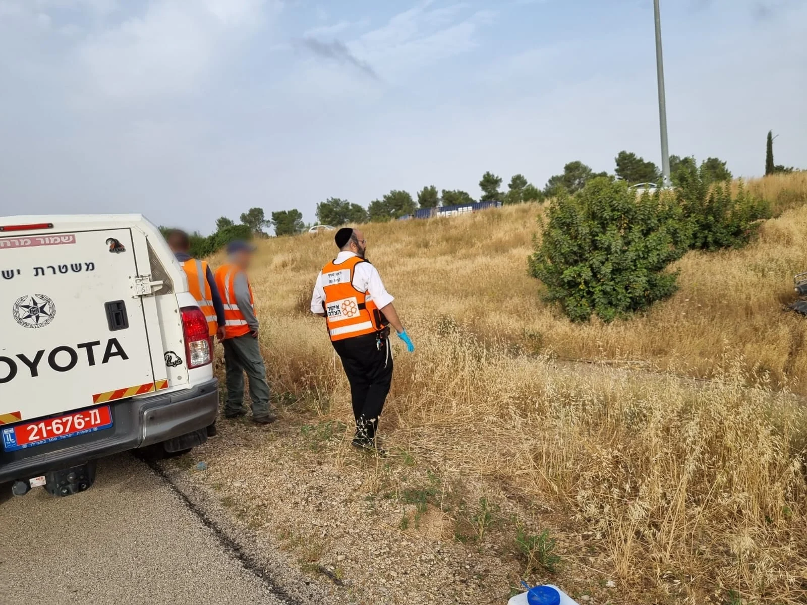 זירת התאונה בכביש 6