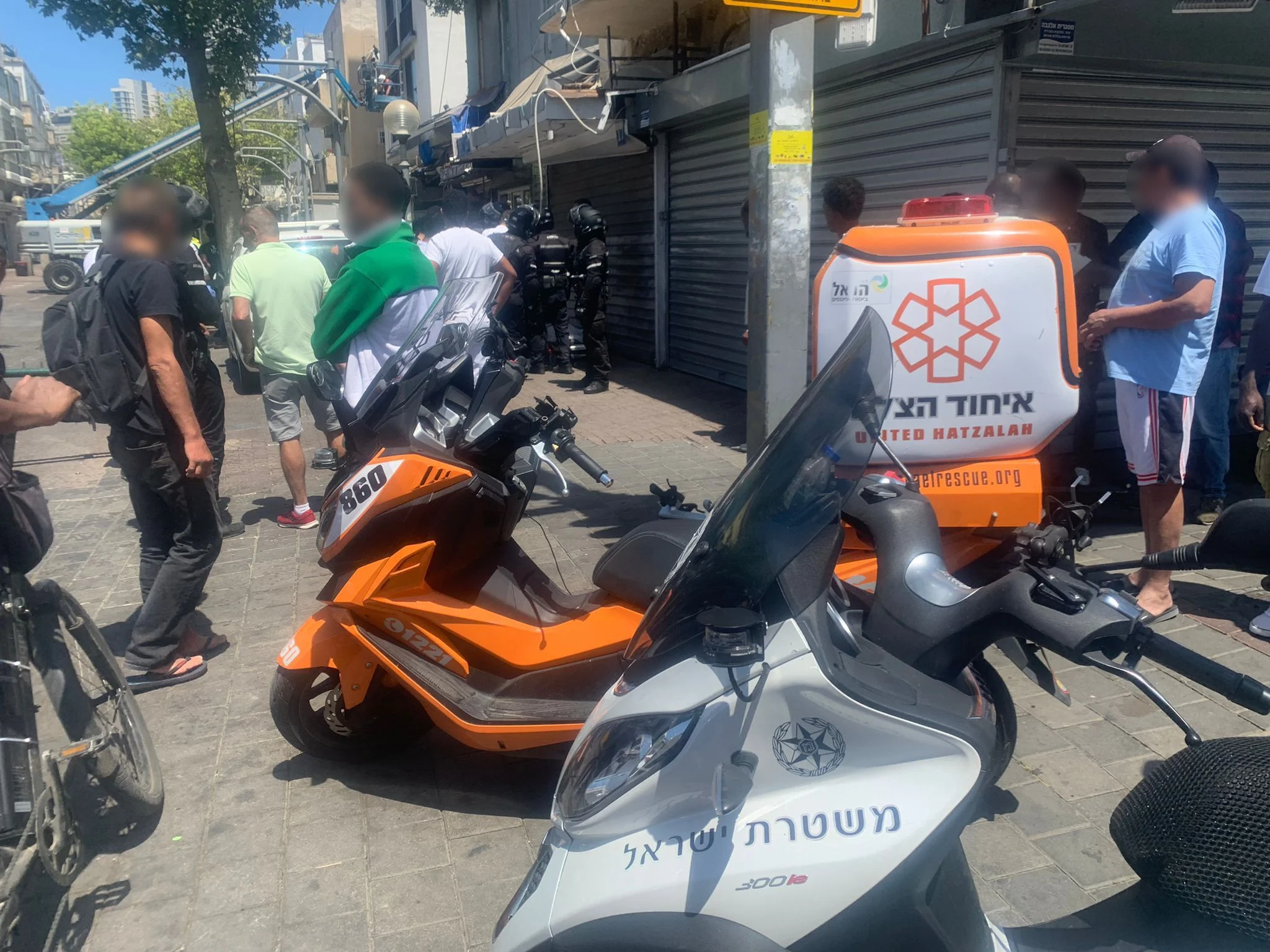 זירת אירוע האלימות בשכונת נווה שאנן בתל אביב