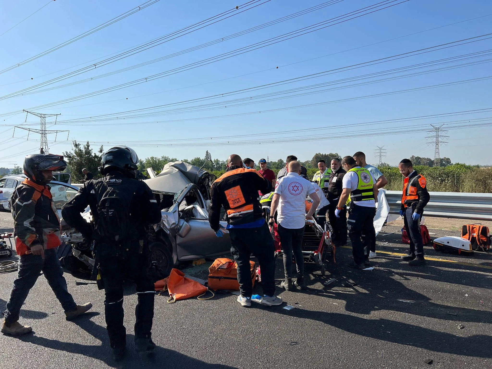 זירת התאונה בכביש 5