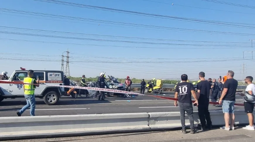 זירת התאונה בכביש 5