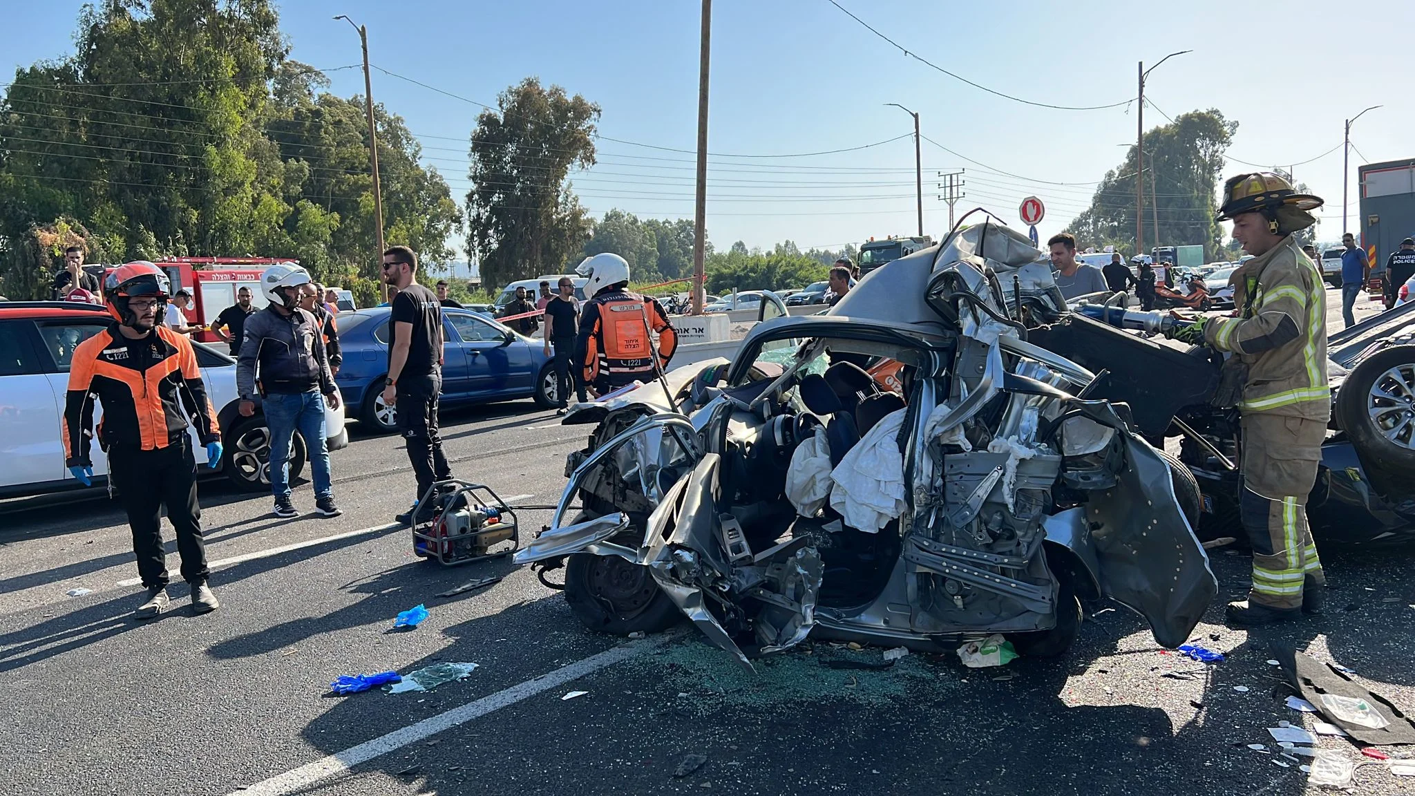זירת התאונה בכביש 5