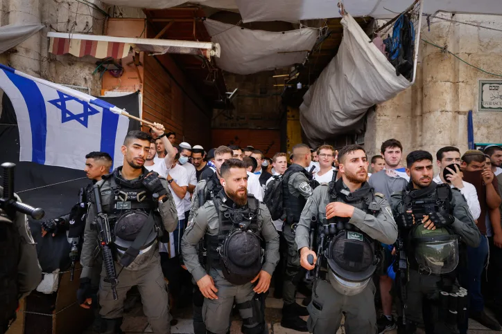כוחות הביטחון העיר העתיקה לקראת מצעד הדגלים