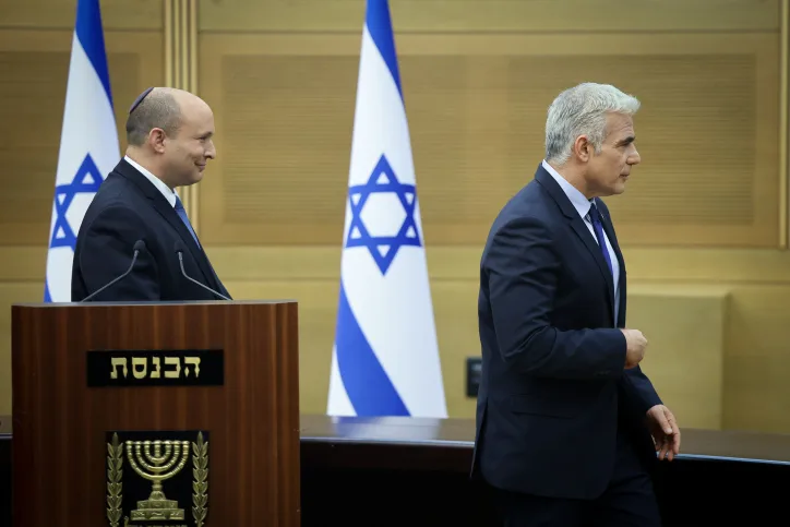 נפתלי בנט ויאיר לפיד בהצהרה