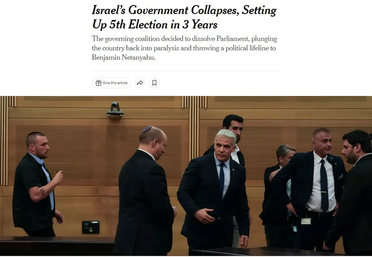 כותרת ניו יורק טיימס בחירות