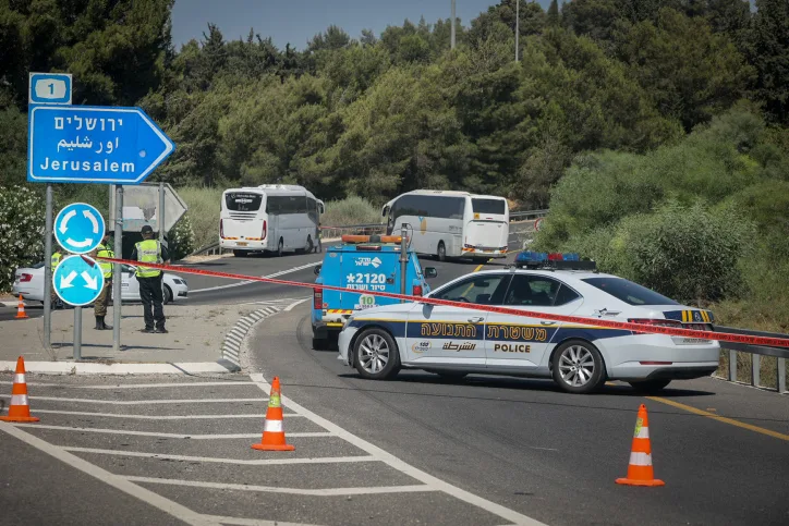 חסימת כביש 1 לירושלים לאחר הגעת ביידן לישראל
