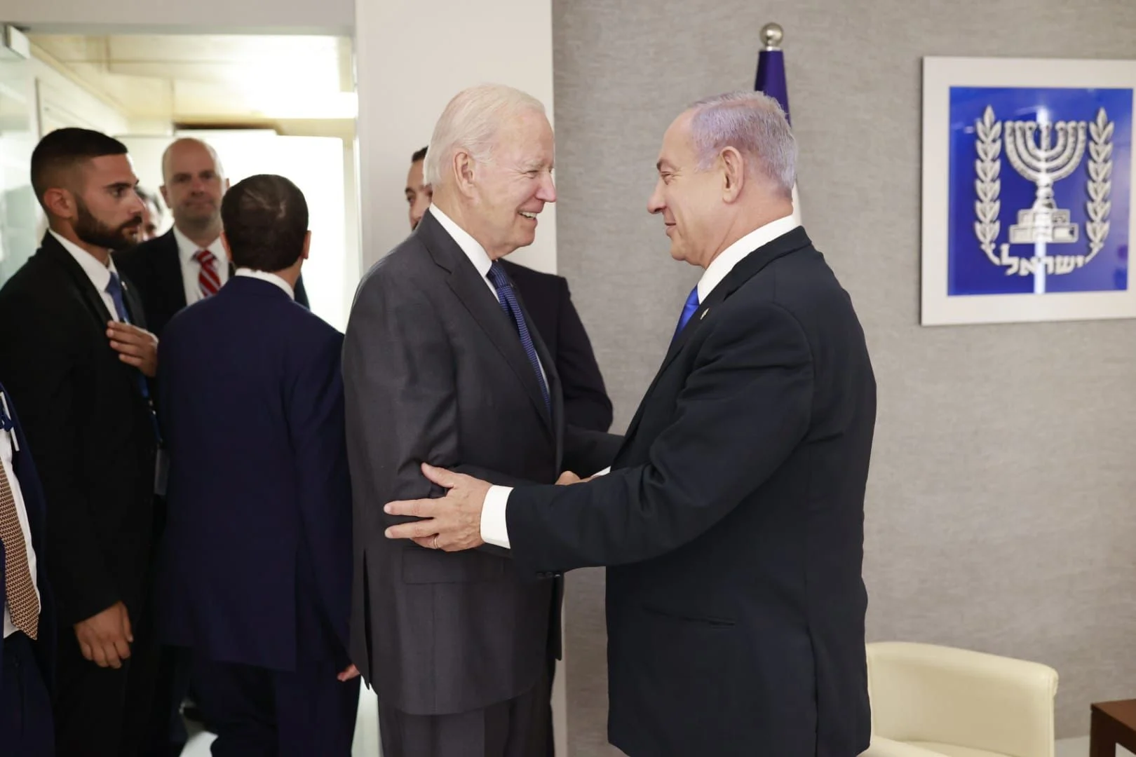 נתניהו וביידן בביקור של נשיא ארה''ב בישראל