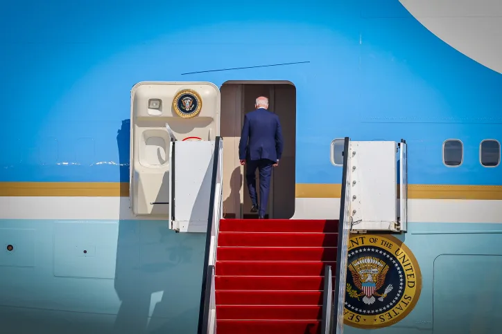 .נשיא ארה''ב ג'ו ביידן לפני המראתו מנתב''ג לסעודיה