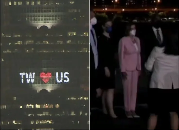 ננסי פלוסי נחתה בטאיוואן וגורד השחקים ה''טאיפיי 101'' הואר לכבודה