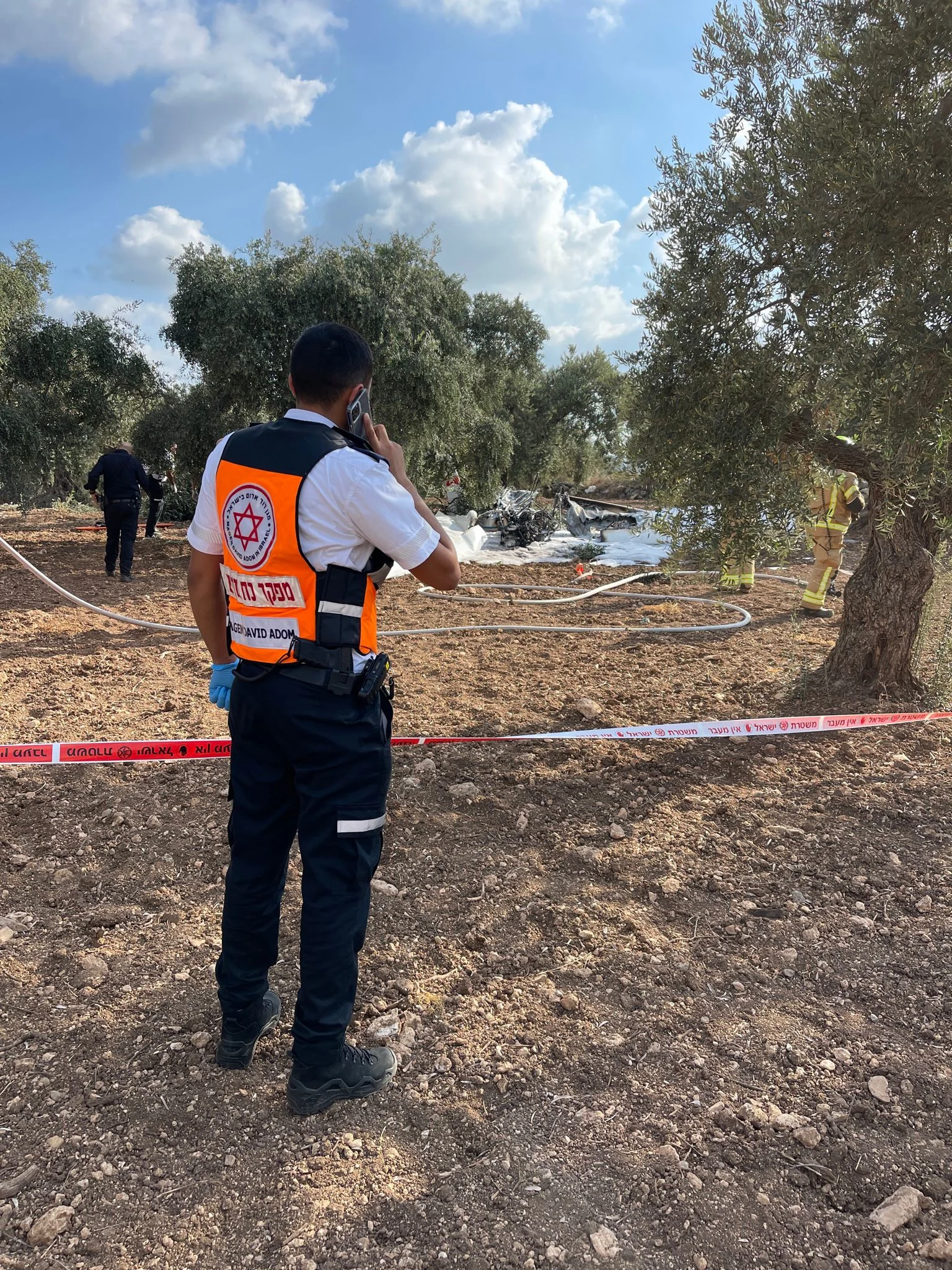 זירת התרסקות המטוס הקל