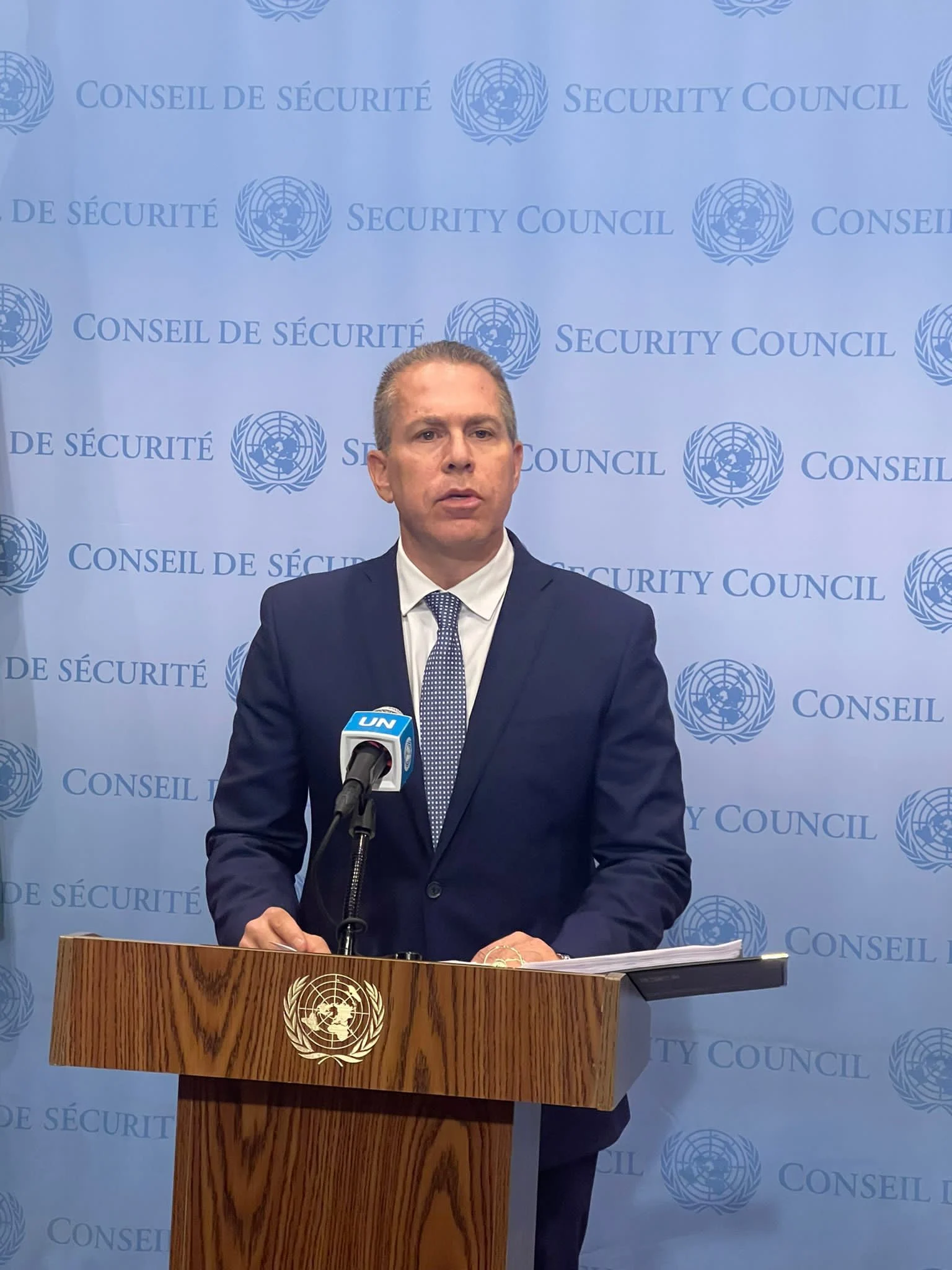 השגריר לאו''ם גלעד ארדן בהצהרתו