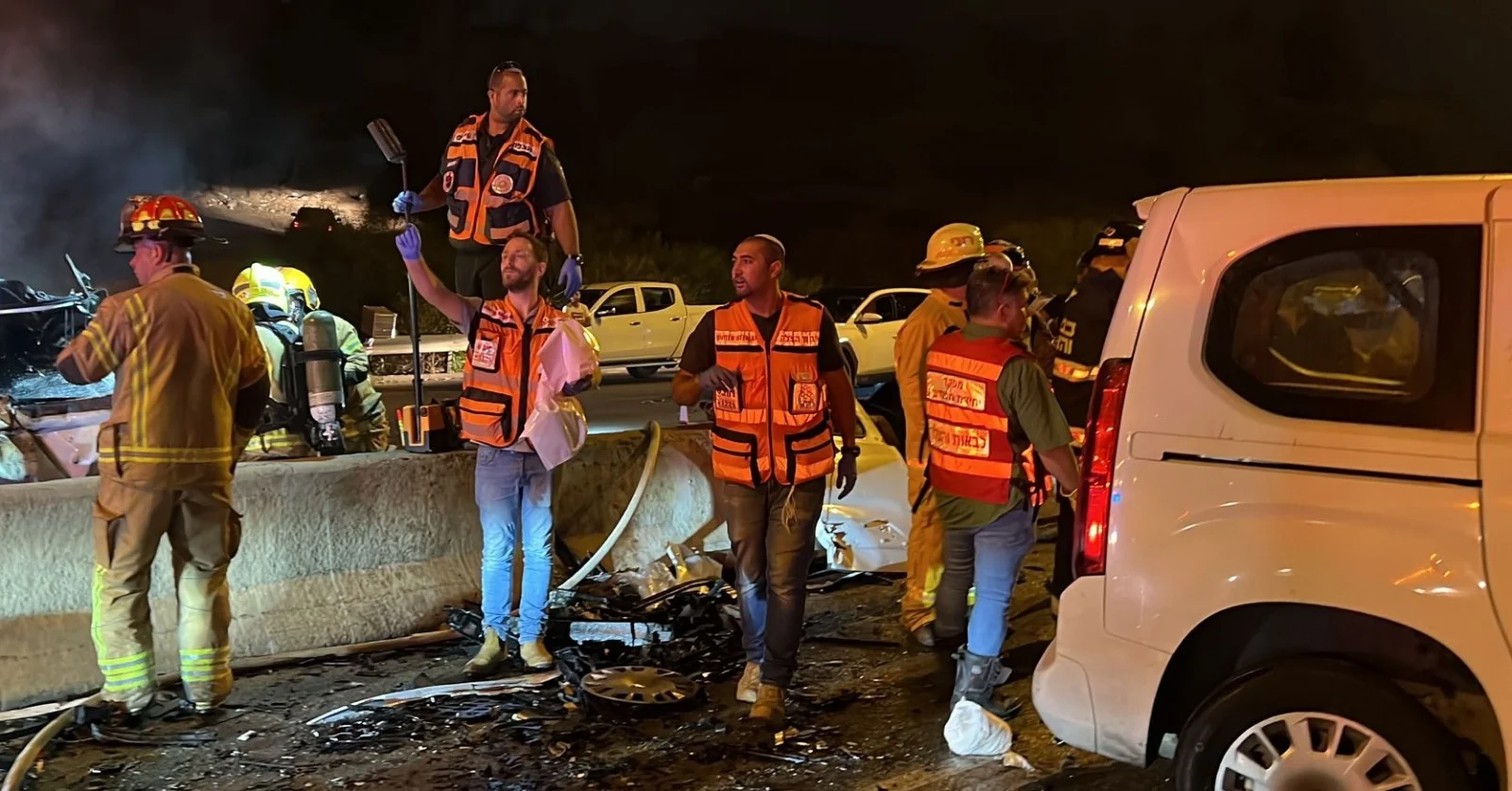 זירת התאונה בכביש 5