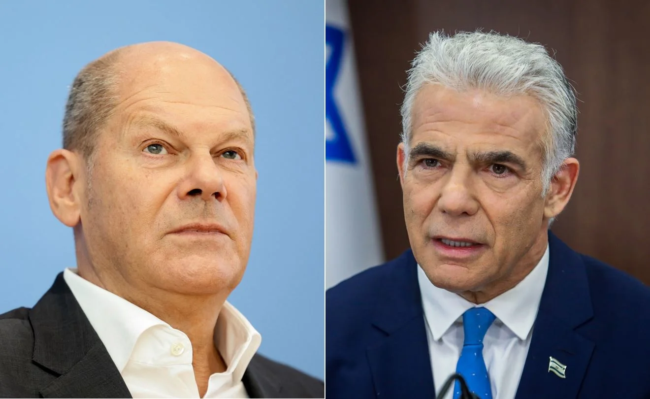 ראש הממשלה יאיר לפיד וקנצלר גרמניה אולף שולץ
