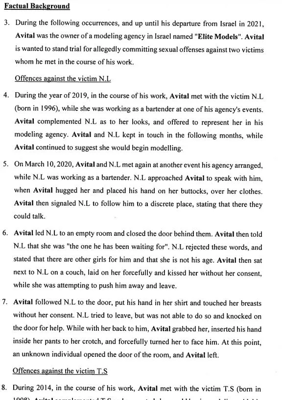 החשדות המיוחסים לשי אביטל לפי בקשת המעצר