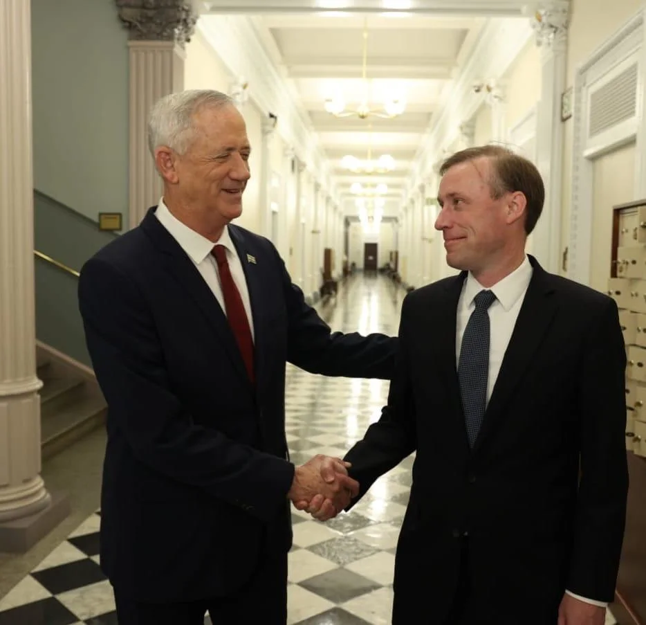 שר הביטחון בני גנץ עם היועץ לביטחון לאומי של ארה''ב ג'ייק סאליבן