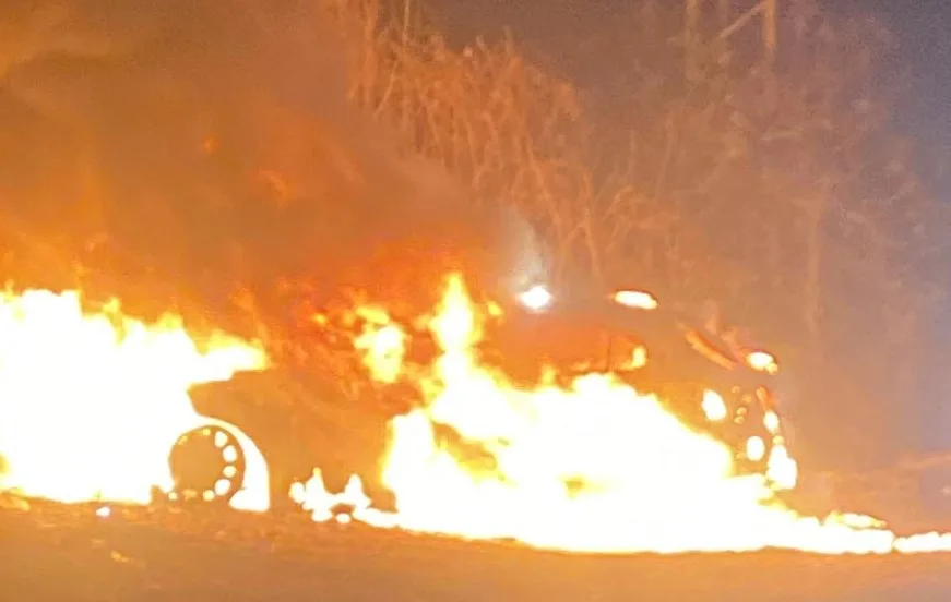 הרכב ששימש את היורים לעבר נדאל אגבאריה באום אל-פחם