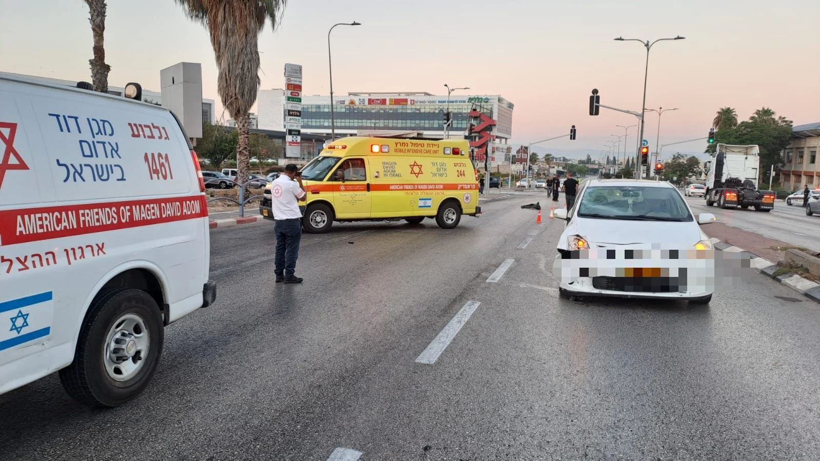זירת תאונת הקורקינט בעפולה