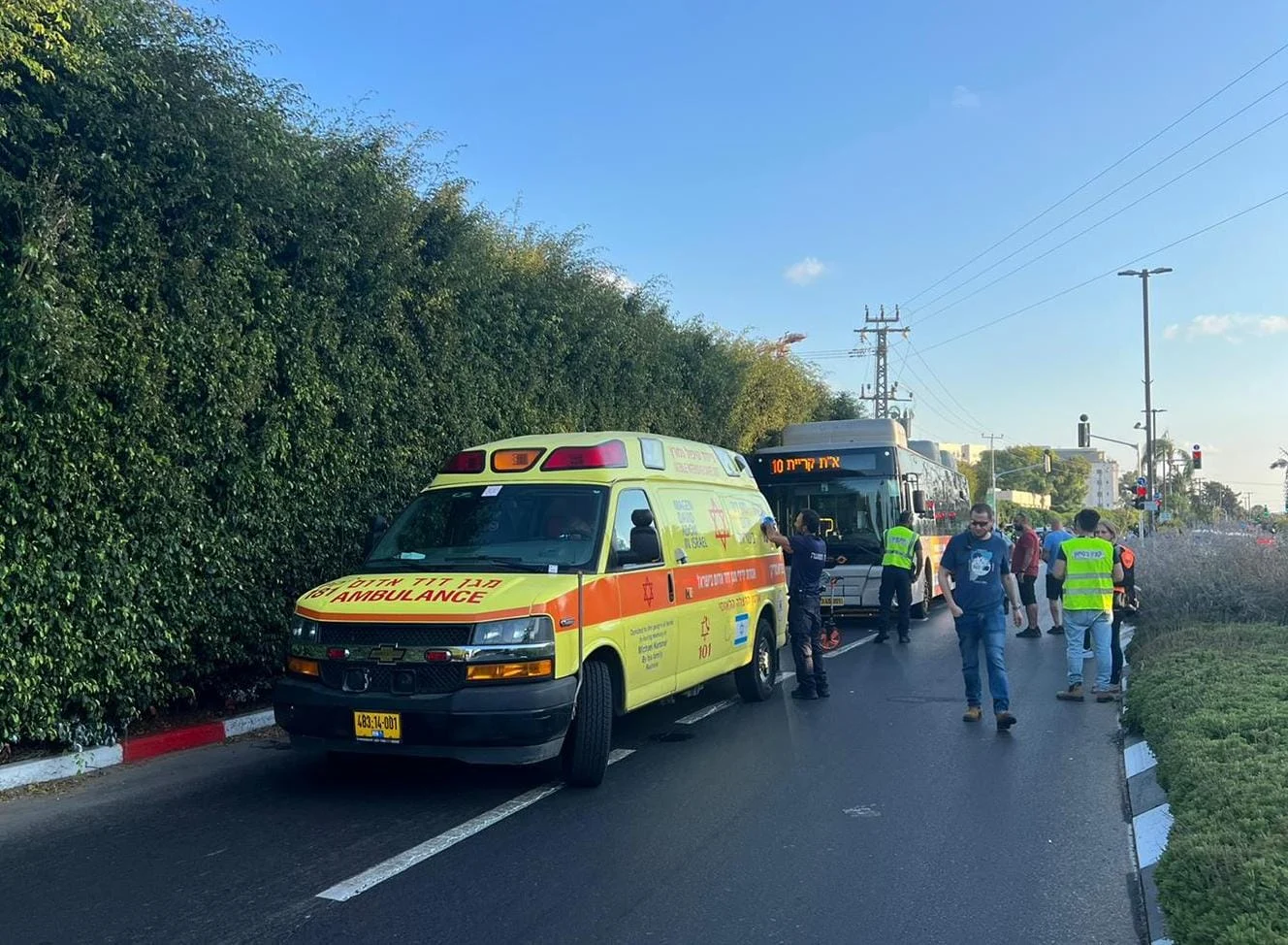 זירת התאונה ברחוב עתידים ברעננה