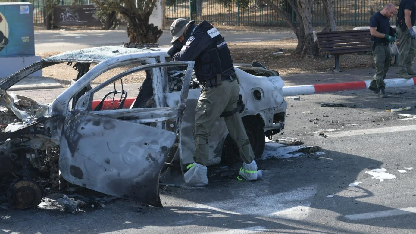 זירת פיצוץ הרכב בעכו