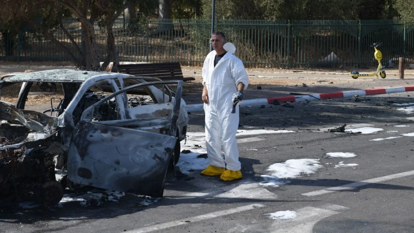 זירת פיצוץ הרכב בעכו