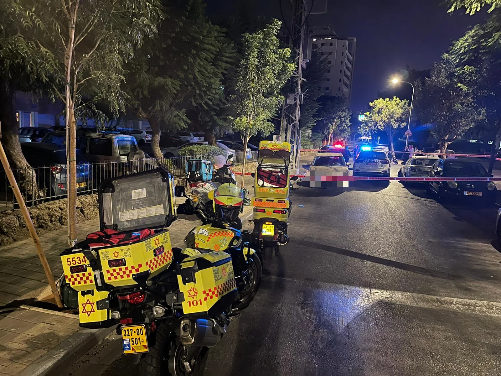 זירת התאונה בתל אביב