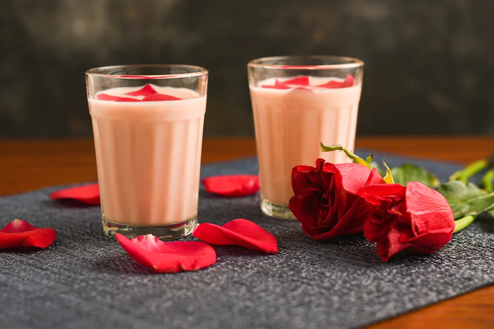 Rose,milk,,,rose,shake,,,gulab,shake,with,rose