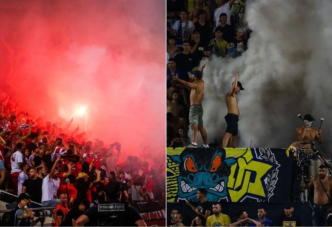 אבוקות ורימוני עשן בדרבי התל אביבי