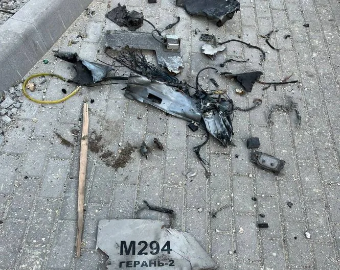 שרידי מל''ט ''קמיקזה'' שיורט הבוקר בשמי קייב