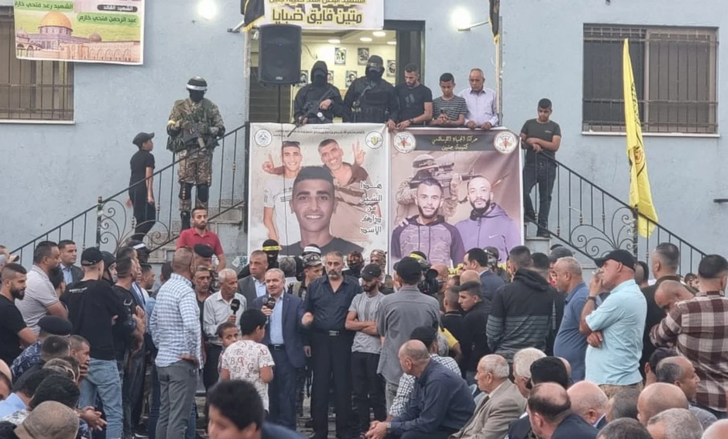 רה''מ הרשות הפלסטינית מוחמד אשתיה בביקור ניחומים במחנה פליטים ג'נין