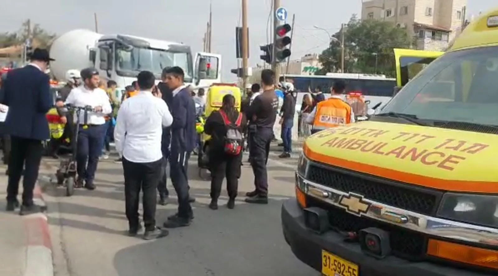 זירת התאונה בירושלים