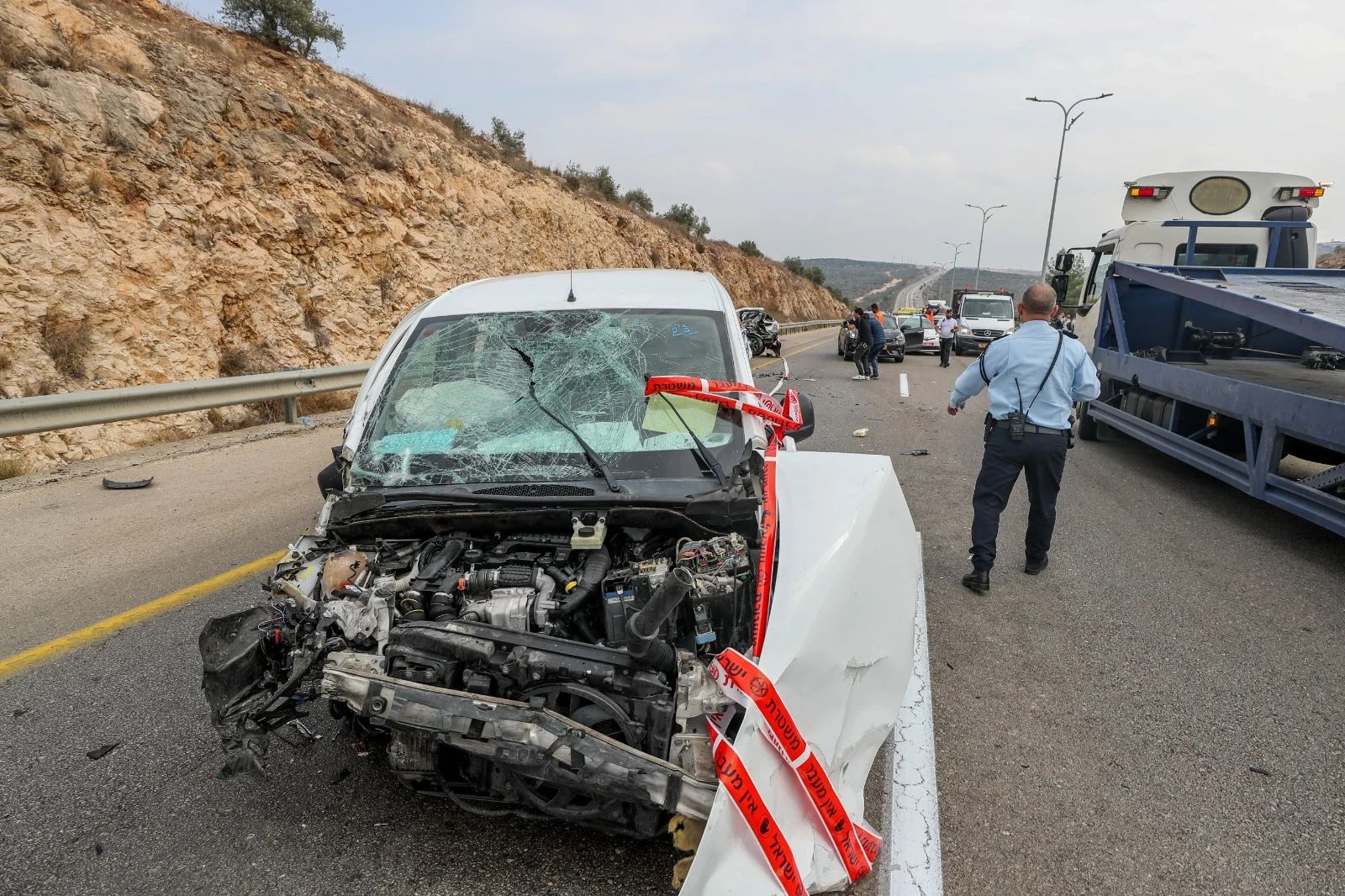 רכב מעורב בתאונה שביצע המחבל בכביש 5