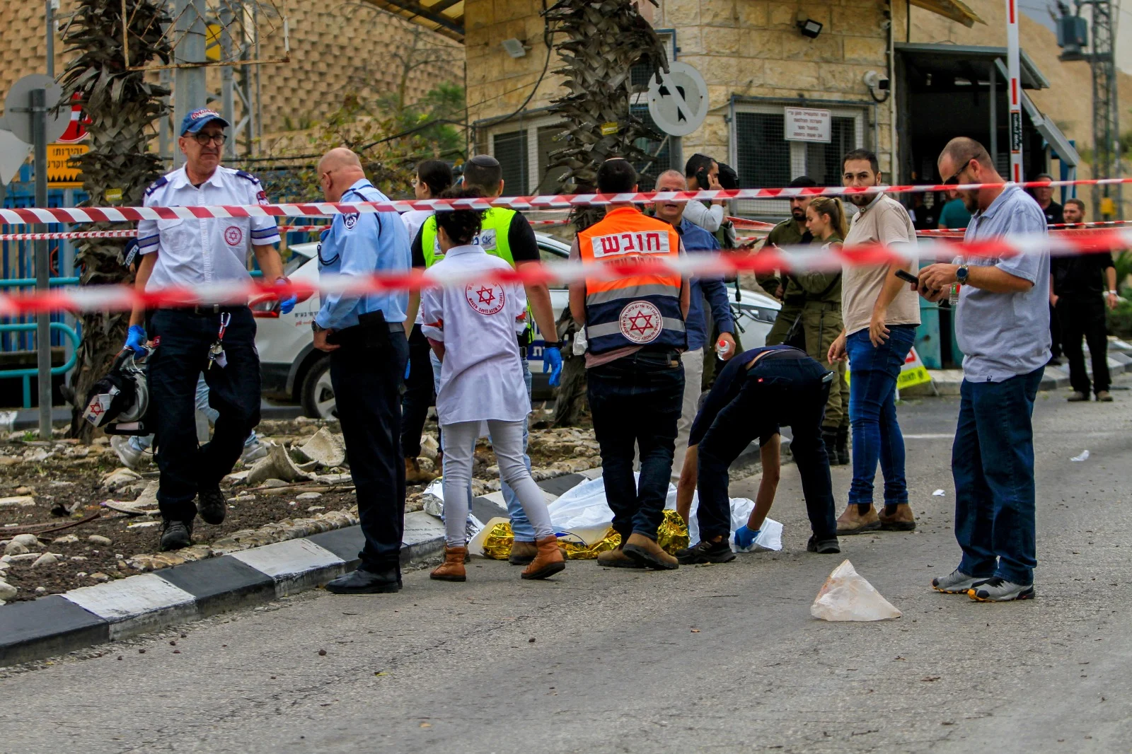 זירת הפיגוע באזור התעשייה אריאל