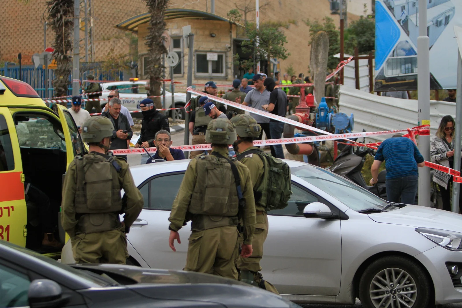 זירת הפיגוע באזור התעשייה אריאל