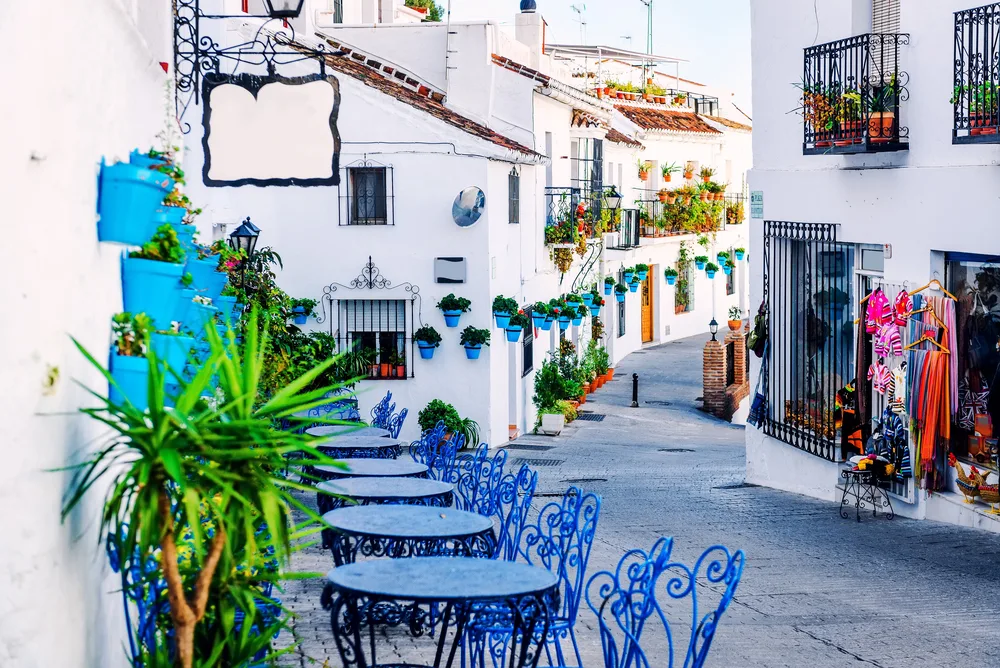 Mijas,street.,charming,white,village,in,andalusia,,costa,del,sol.