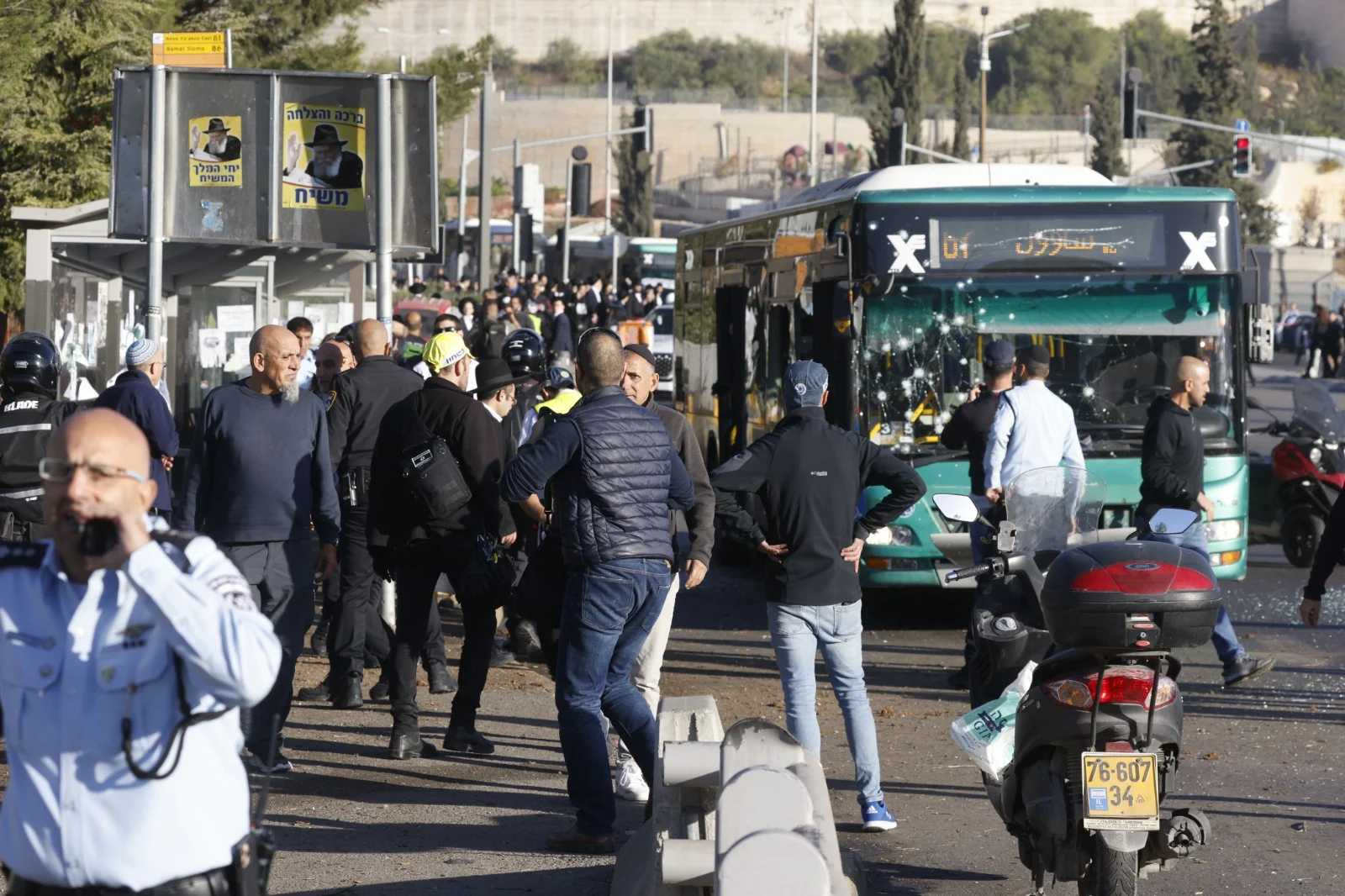 זירת הפיגוע בכניסה לירושלים