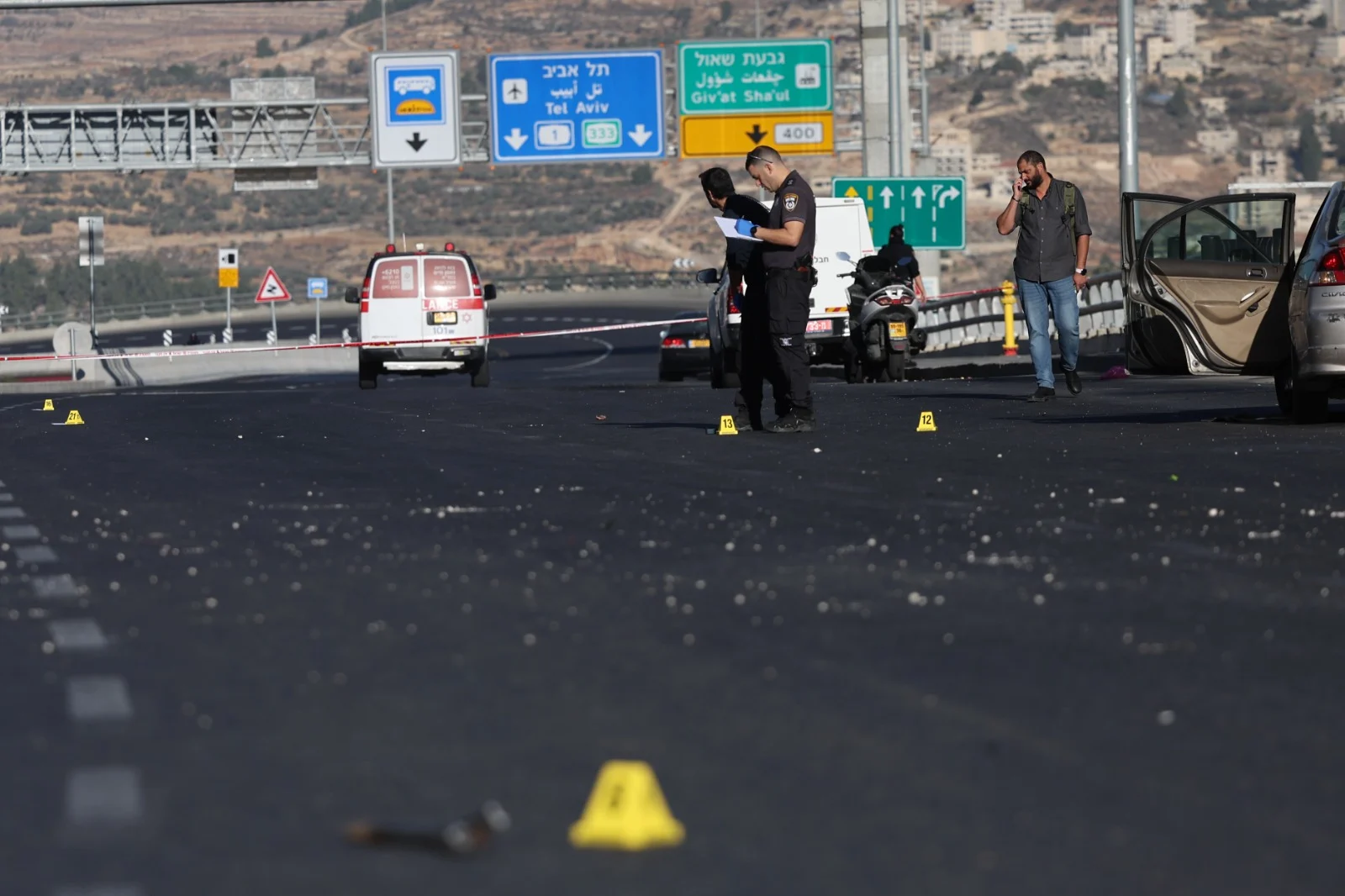 זירת הפיגוע בכניסה לירושלים